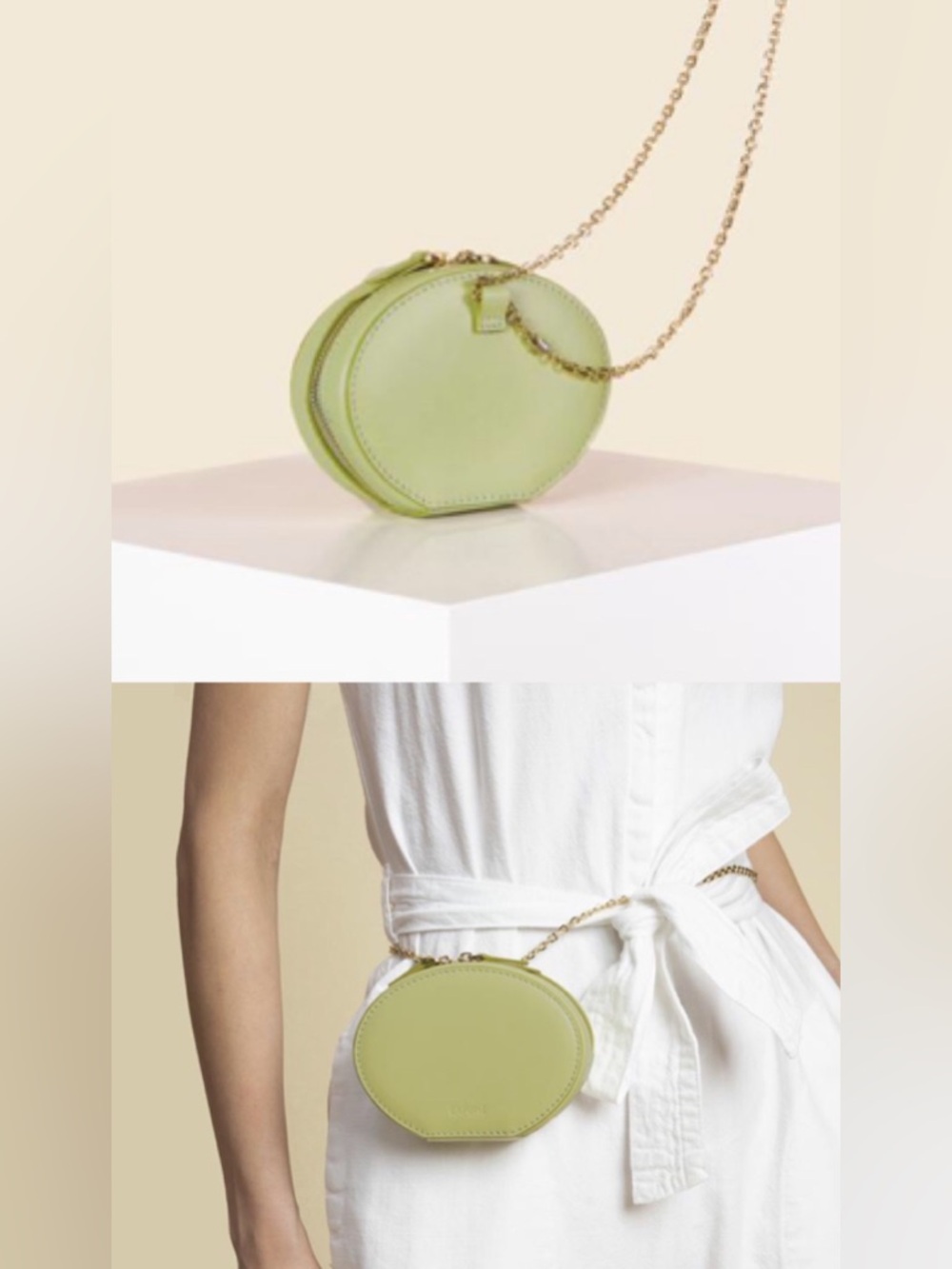 Cafuné Egg Chain Crossbody Bag in Pear